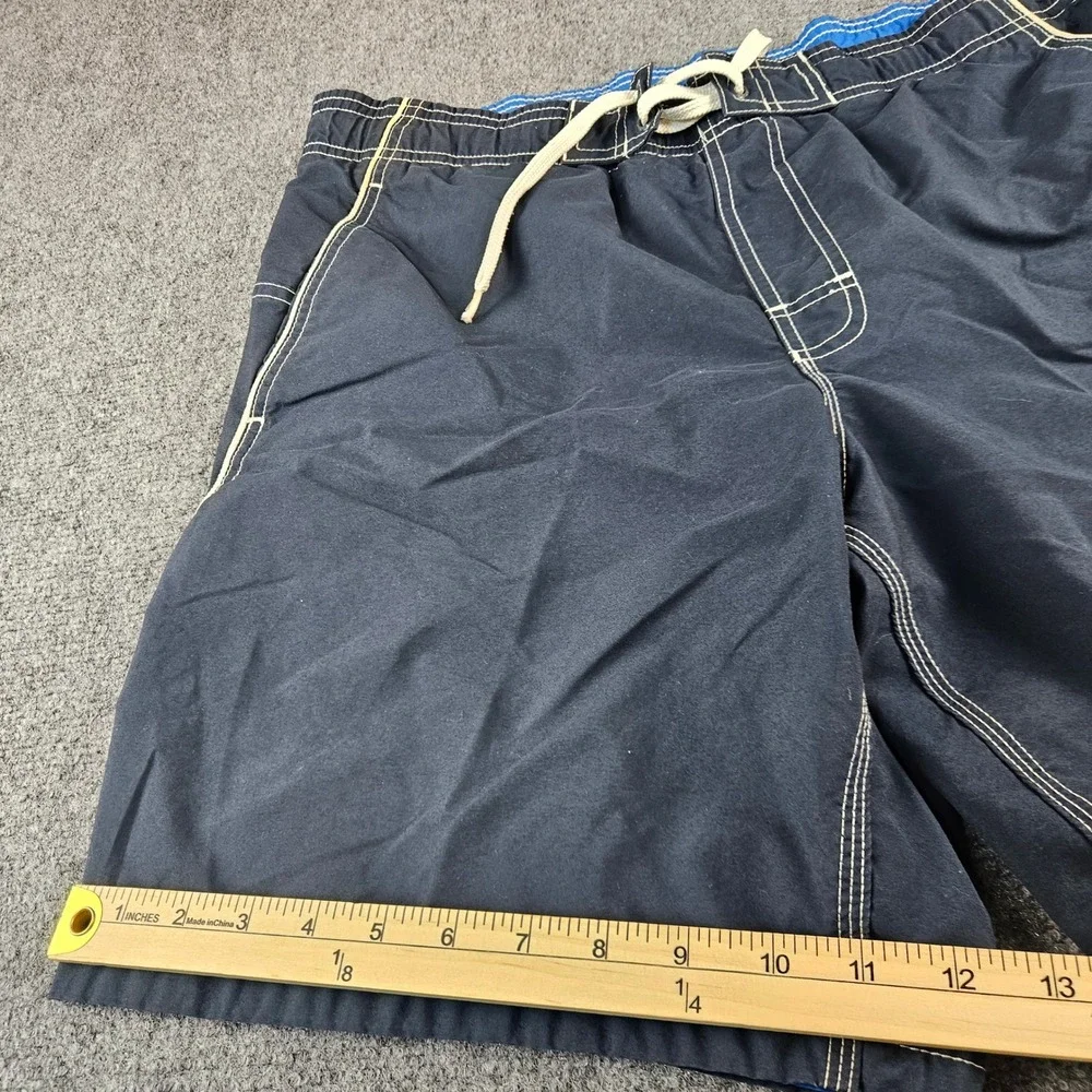 Speedo Mens Navy Blue Board Shorts Swim Trunks Cargo Pocket Mesh Lined 32 Waist